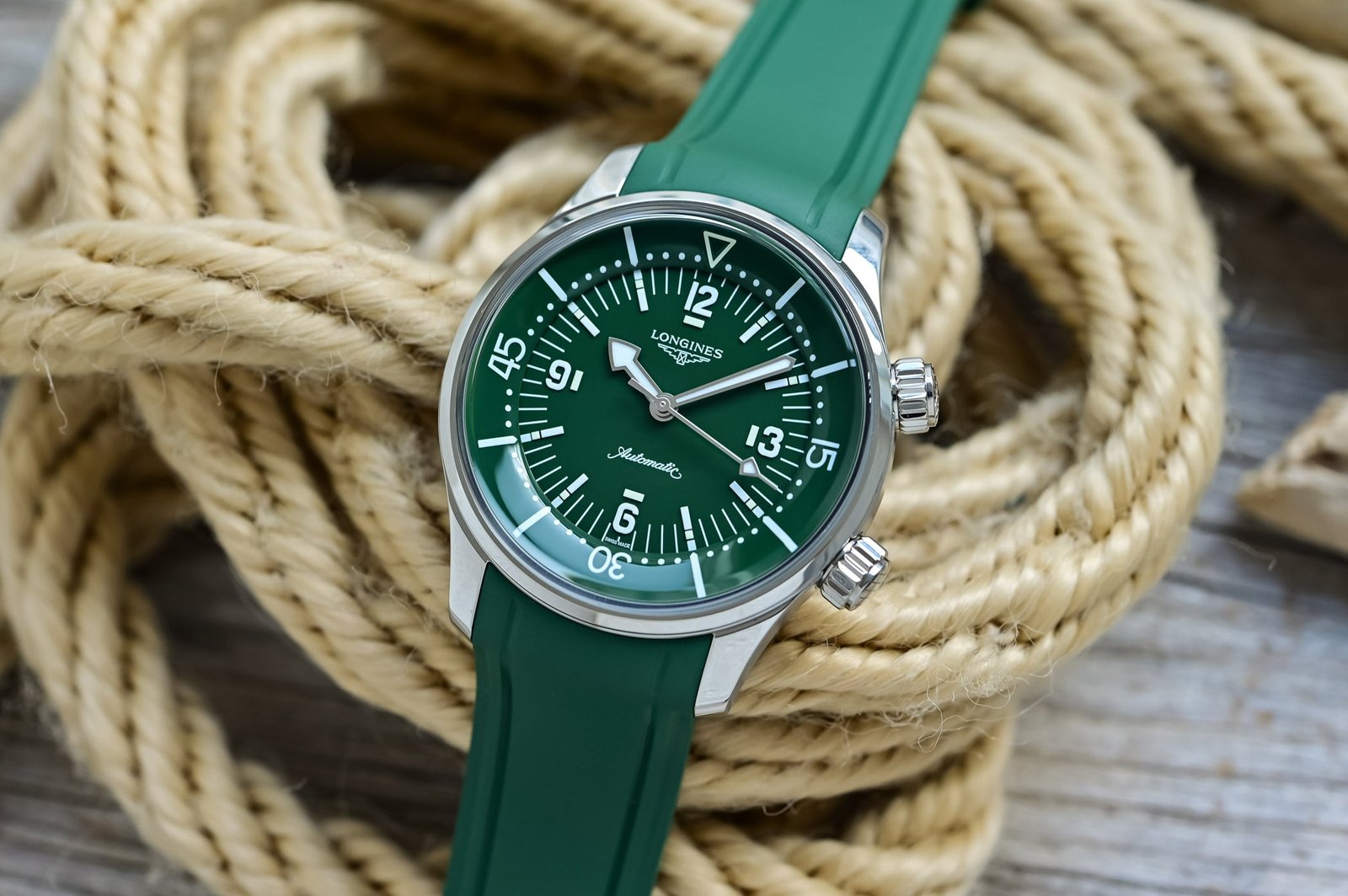 Revisiting the Longines Legend Diver, with the new Green-on-Green Rubber Edition